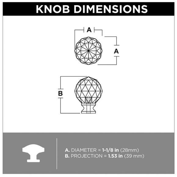 NWT Cabinet or Drawer Pulls Chrome & Clear Faceted Acrylic Knob Set of 4 Crystal - Picture 4 of 7